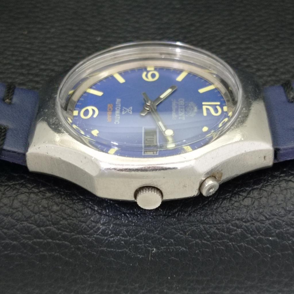VINTAGE ORIENT AUTOMATIC 46941 JAPAN MENS BLUE COLOR DIAL WATCH A500738-5 R154-a500738