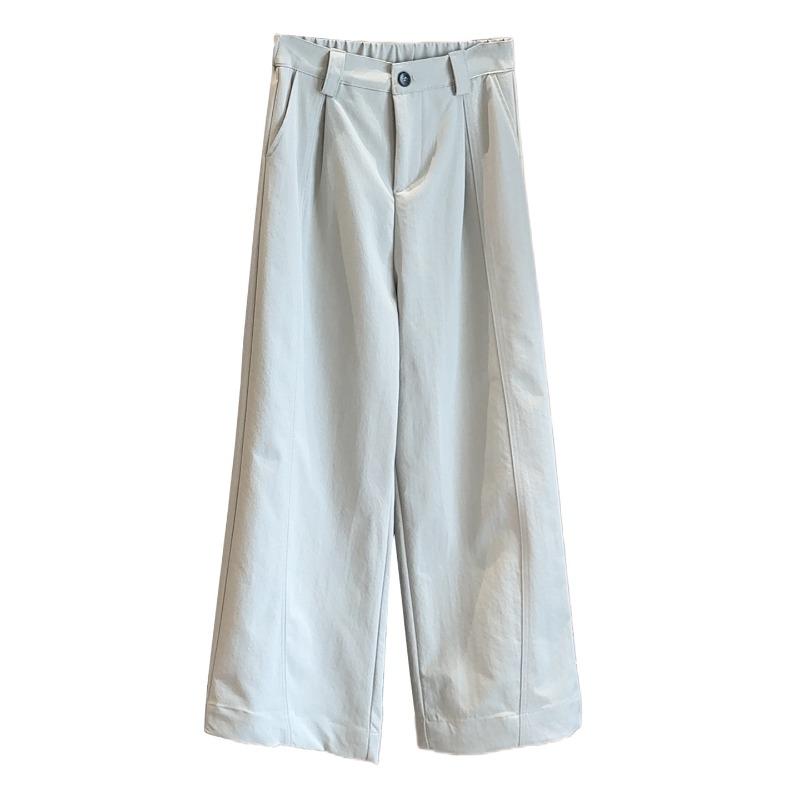 High waist and thin versatile wide-leg pants women's drape casual straight-leg pants autumn loose hip covering high-end long pants