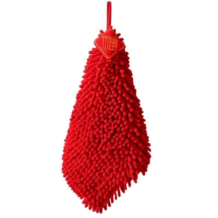 Red Hands Towel Home Super Absorbent Eco-Friendly Wipe Cloth Chenille Material