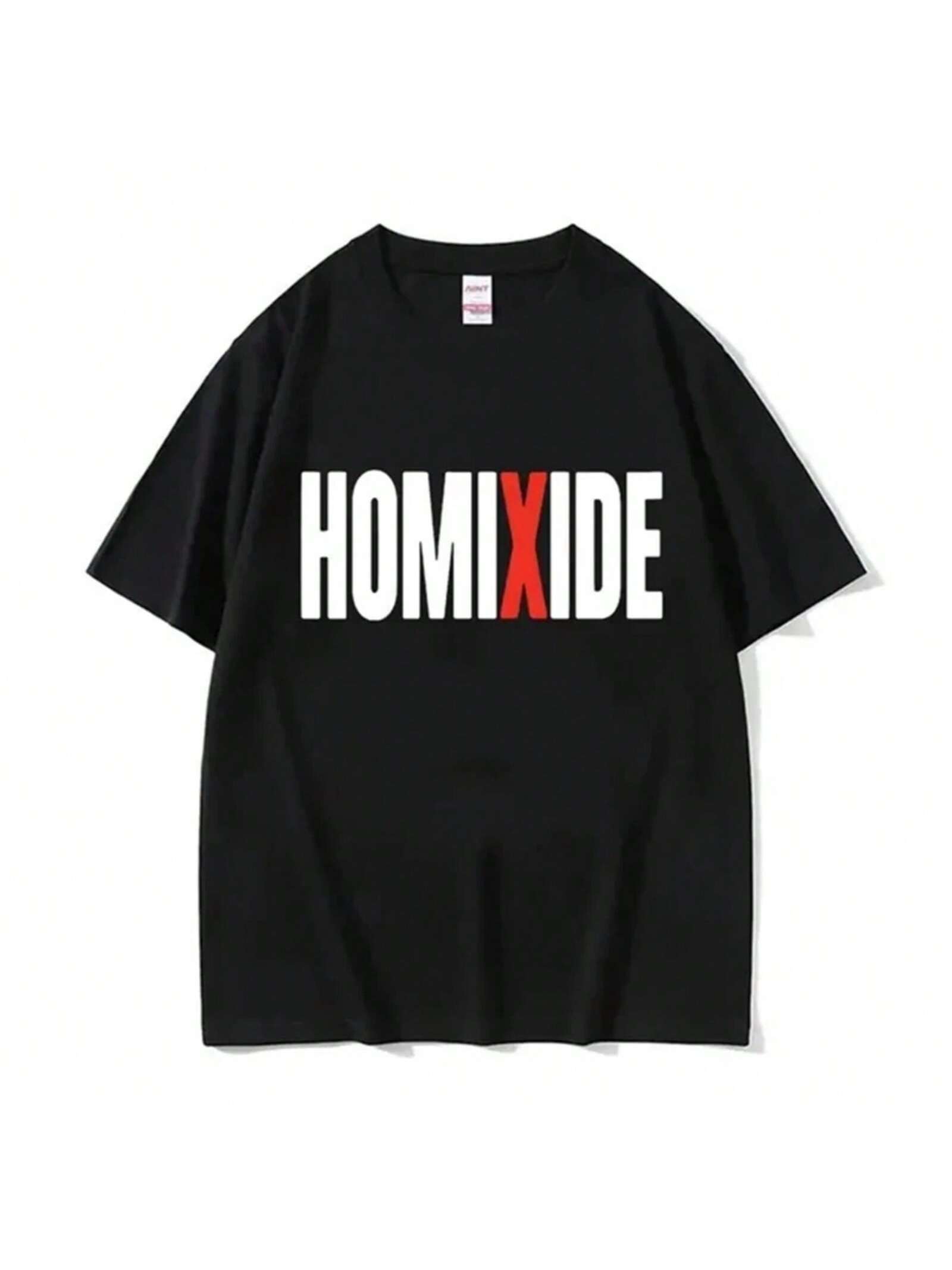 Rapper HOMIXIDE Graphic unisex Wounisex Print Tee Cotton T Shirt Short Sleeve Tshirt Hip Hop 2024 Fashion Oversized T-Shirts 82919 S разноцветный
