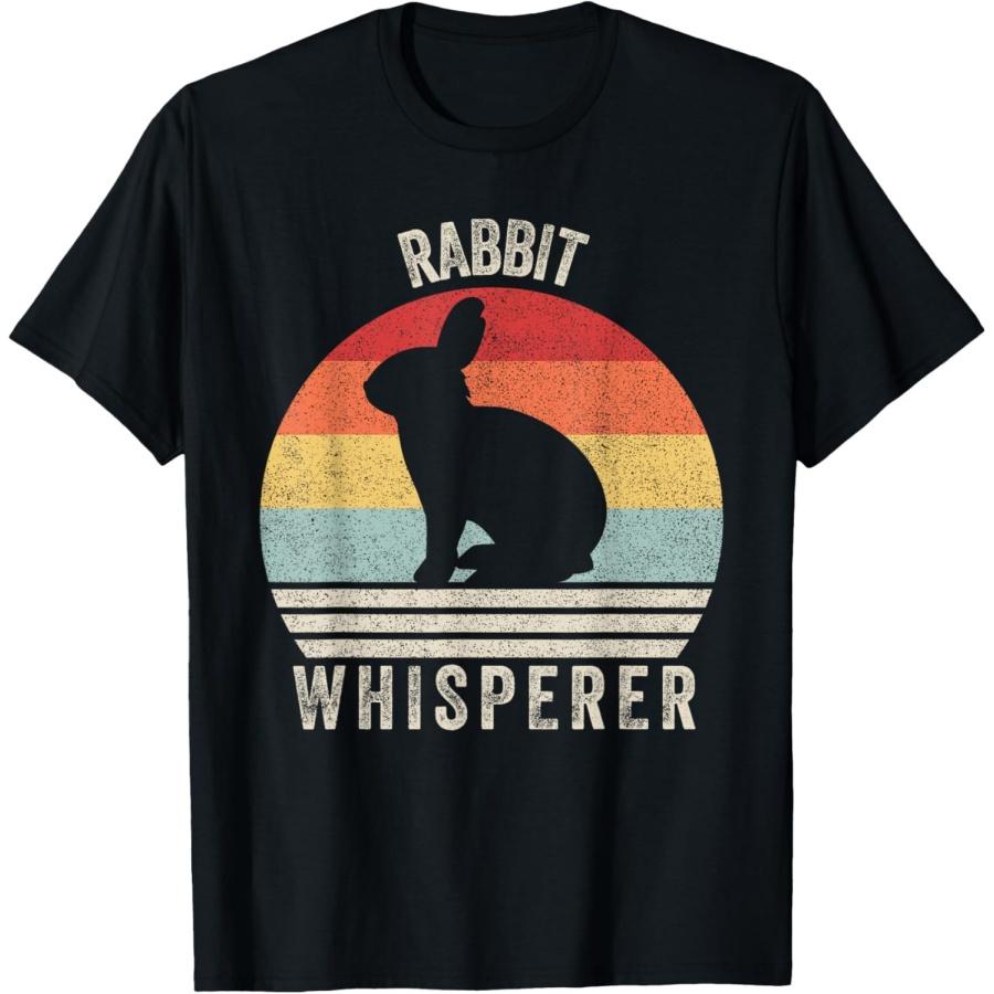 

Retro Rabbit Whisperer Shirt Bunny Rabbit Animal Lovers T-Shirt XXXXXL чорний