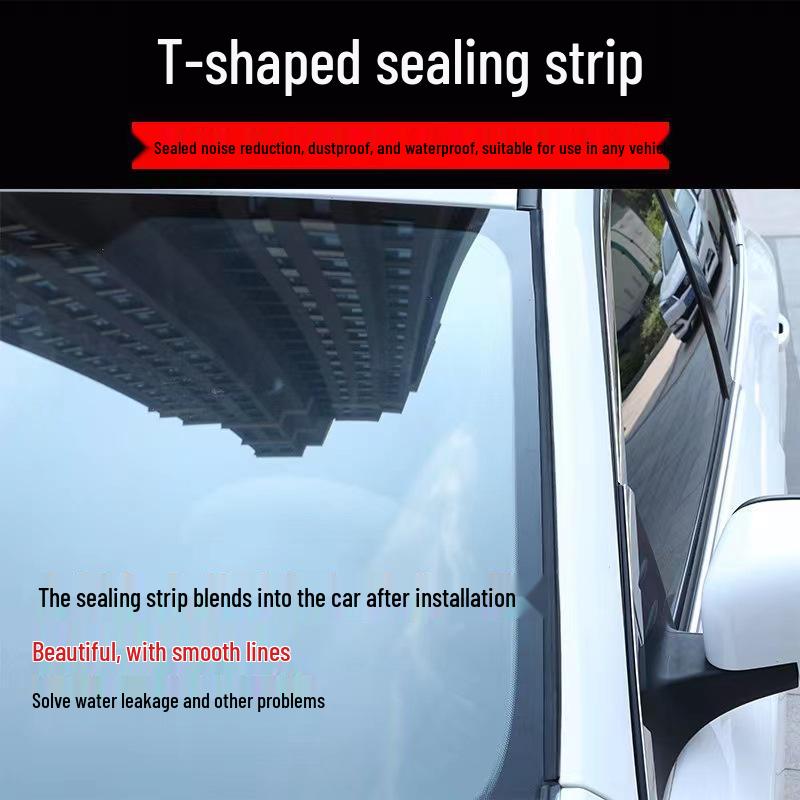 Multifunctional T-Shaped Car Sealing Strip: Dustproof, Waterproof, Soundproof for Windshield, Tailgate, Sunroof, or Window.