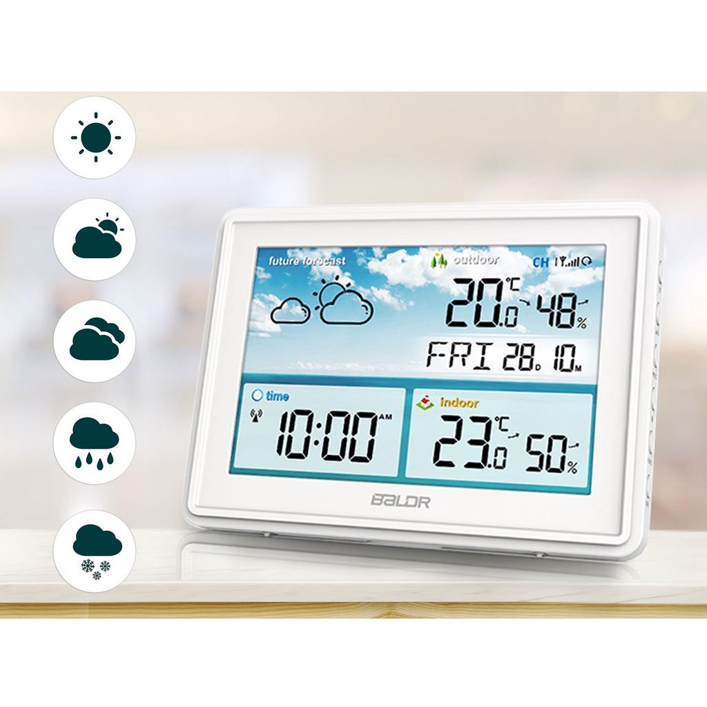 Wetterstation Mit Display Bd-909 Weiß