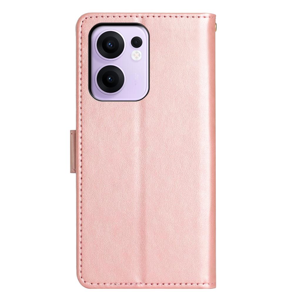 For Oppo Reno13 F 4G/5G Leather Wallet Case Butterfly Flower Imprinted Phone Cover with Strap