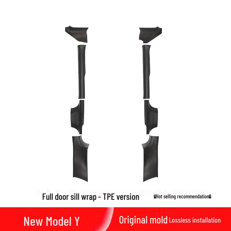 Tesla Model Y/3 Door Sill Strips & Seat Corner Protectors with Front/Rear Anti-Kick Mats