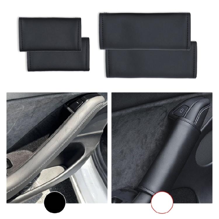 Car Interior Door Handle Cover Leather Armrest Handle Protectors For