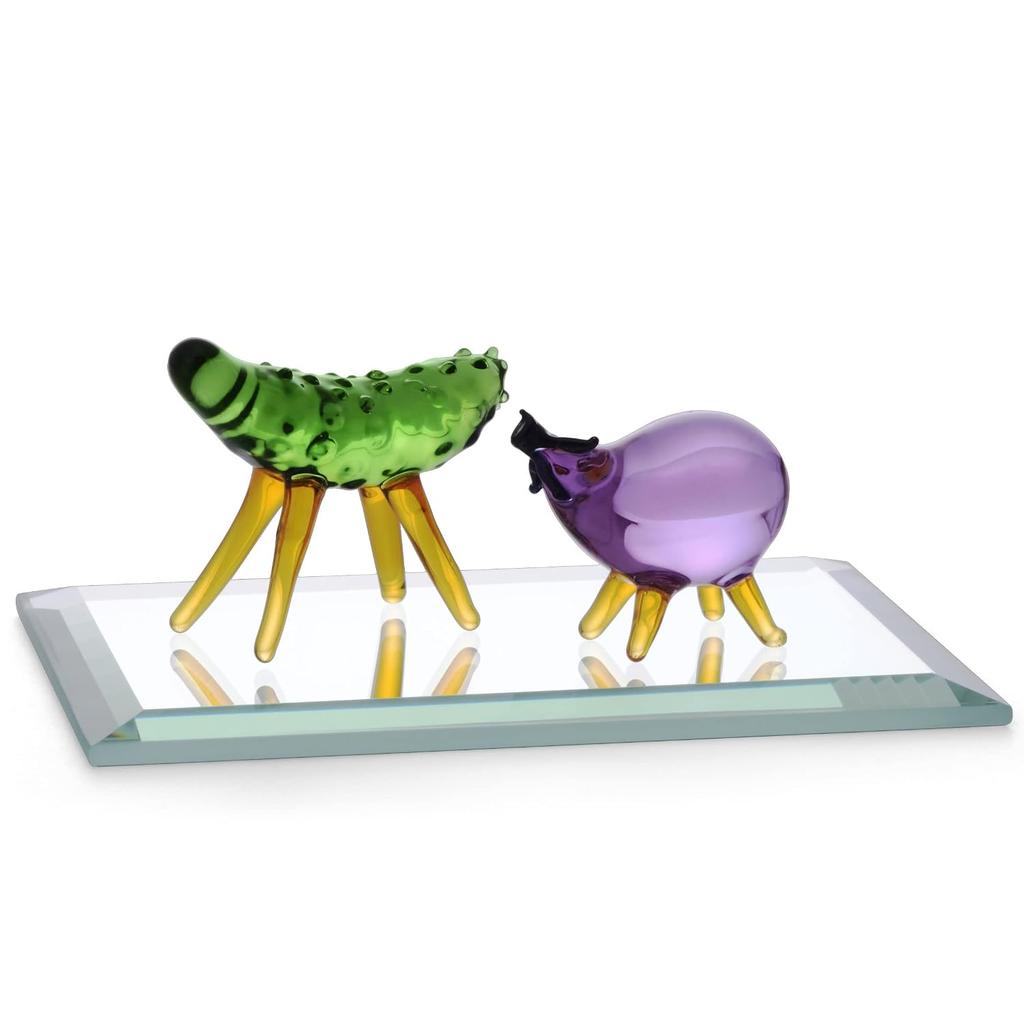 Decorative Glass Spirit Horse Set Obon Decoration Cucumber Eggplant Cow Celebration Mourning Interior Goods