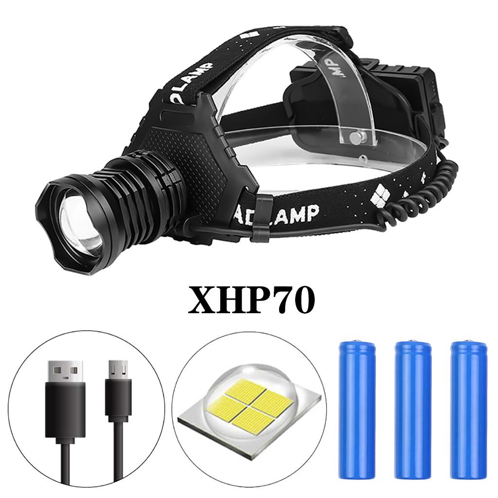 XHP70 LED Headlamp 5 Modes Headlight Flashlight Head Torch With Charging Display