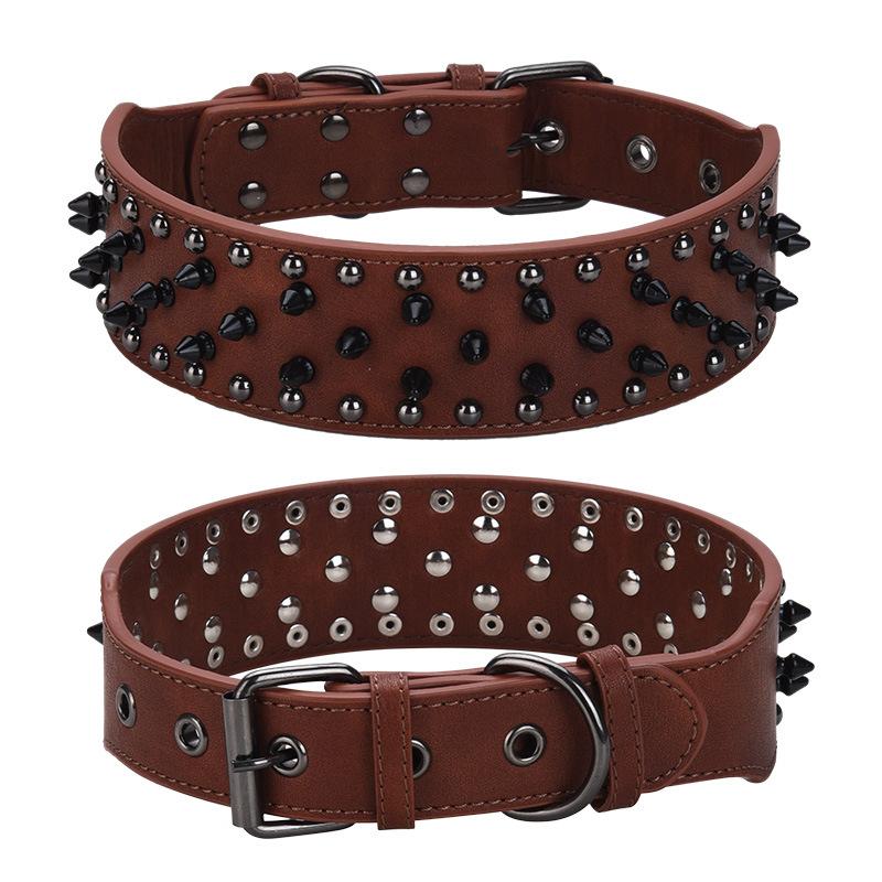 Pet Collar Large Dog Punk Rivet Collar Anti Bite Spike Leather Dog Collar
