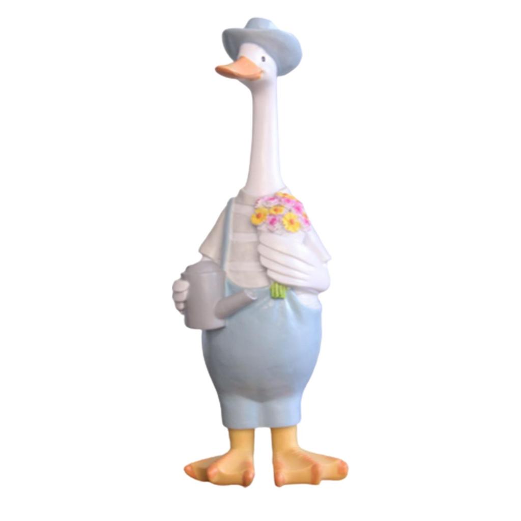 Creative Garden Statues Pretty Exquisite Resin Duck Sculptures Standing Shelf