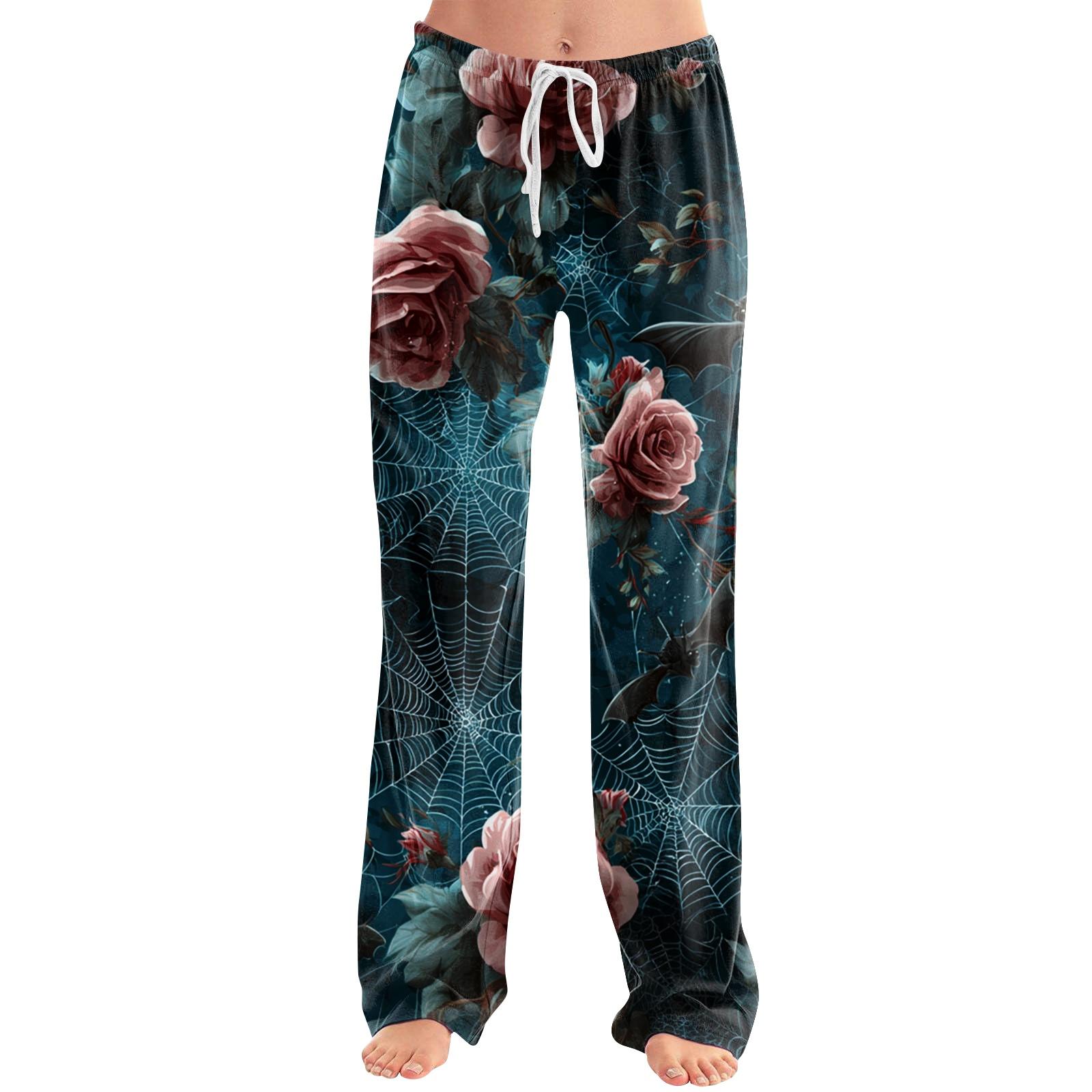 Women s Halloween Print Loose Fit Casual Pants L