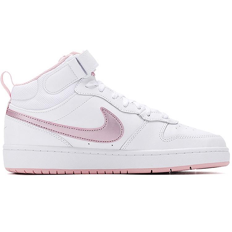 (GS) Nike Court Borough Mid 2 'White Pink Glaze' Kids' CD7782-105