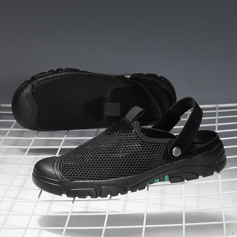 

Летние сандалии для мужчин Дышащие пляжные сандалии Шлепанцы Садовая обувь Треккинговая обувь для ходьбы по воде Биркенштоки Мужские Оригинал 39 чёрный