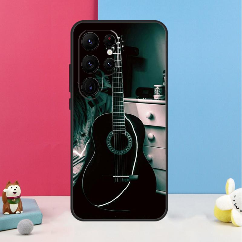 Vintage Music Guitars Case For Samsung Galaxy S23 Ultra S24 S22 Note 20 10 Plus S8 S9 S10 S21 S20 FE Back Cover