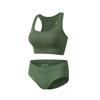 Plus Size Women's Sports Yoga Bra & Brief Set - Sexy, Wireless, Beautiful Back Design