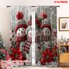 2pcs 2D Flat Printing Christmas Scene Curtains Christmas_ New Year Digital Printed Polyester Drapes Spring Perfect for Oversized
