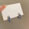 Trendy Woven Denim Ear Studs: Luxury Clip-On Earrings for a Slimming Look