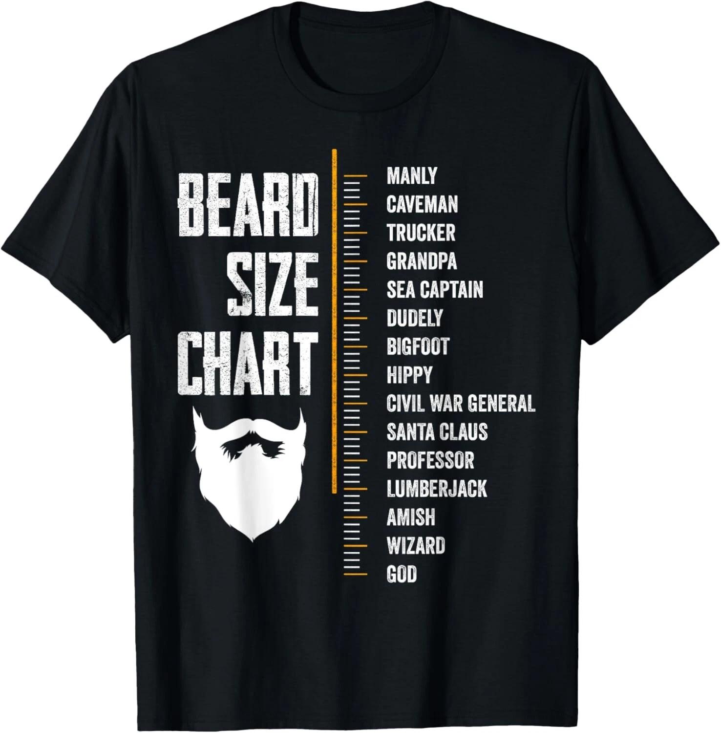 Beard Measurement Chart Beard Length Funny Growth Chart Gift Unisex T-Shirt 4XL