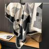 Large square scarf shawl for women, thickened warm scarf in autumn and winter, black and white double-sided can be worn, imitation cashmere shawl