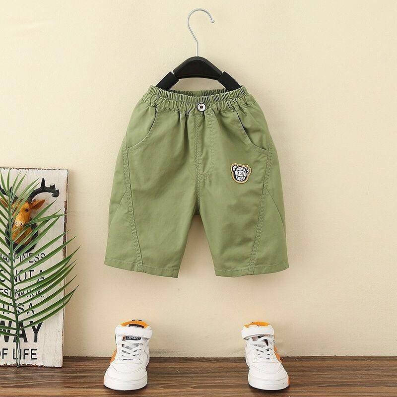 

Шорты для мальчиков для летней верхней одежды, детские рабочие брюки из пяти частей, летние брюки, тонкий дизайн для малышей 140 зелёный