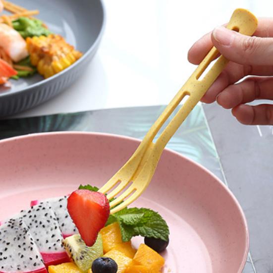 Yousheng 3-In-1 Portable Cutlery Set with Fork Spoon Cutter Food Grade Reusable Outdoor Camping Picnic Hiking Travel Nesting Flatware Utensils Kit