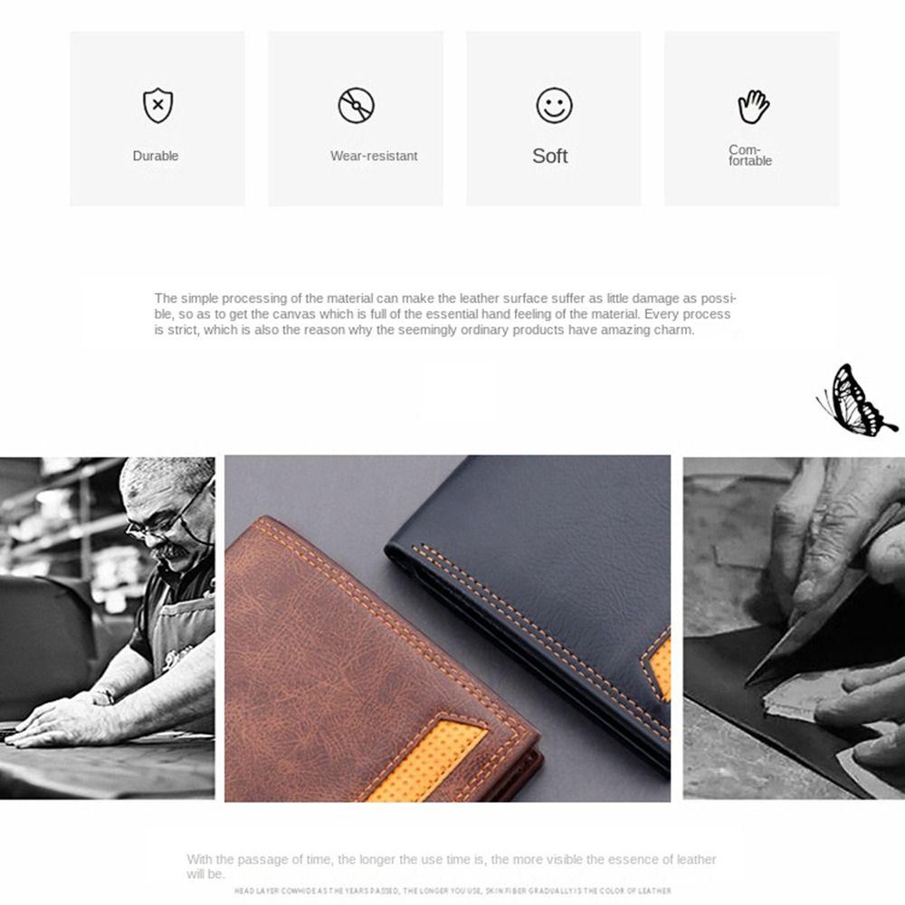 Thin Men's Short Wallet Soft Male  Coin Pocket Portable Card Wallet  Travel