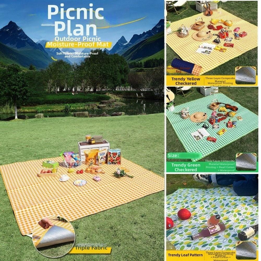 Waterproof Picnic Mat Beach Mat Foldable Pearl Cotton Aluminum Film Mat