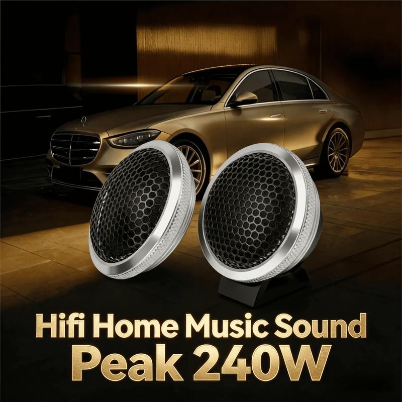 2pcs 1 Inch Car Tweeters 240W Aluminum Casing Silk Dome High-Frequency Super 4 Ohm Tweeters Silk Film Audio Speaker Car Compone