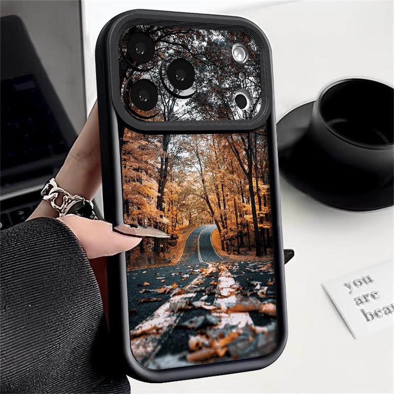 Mountain Road Print Case For iPhone 17 Pro Max Case iPhone 16 15 14 13 Pro Max 11 17e 16e Shockproof Bumper Soft Silicone Phone Cover Cases