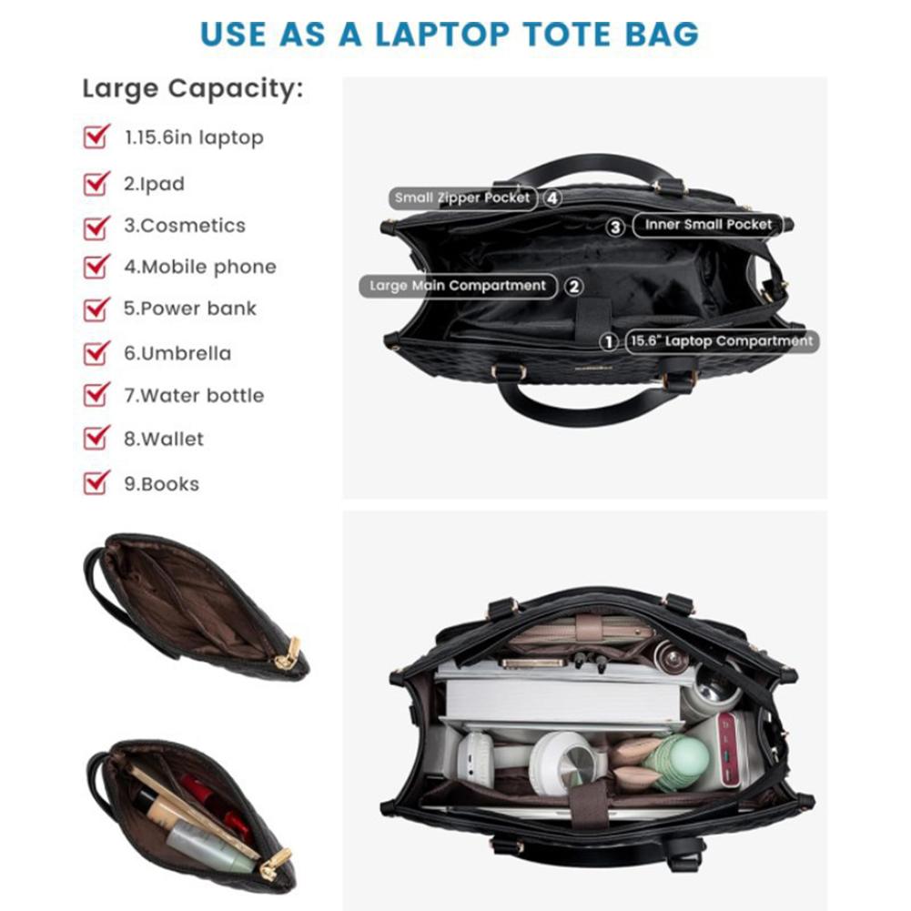 2-in-1 Lunchtas Laptoptas met Portemonnee Multifunctionele Zakelijke Lunchtas Lunchbox Handtas voor Werk Kantoor Camping Picknick