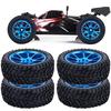 75mm RC Alloy Wheel Blue Rally Tire Tyre for WL 118 A959 A979 A969 Racing Car
