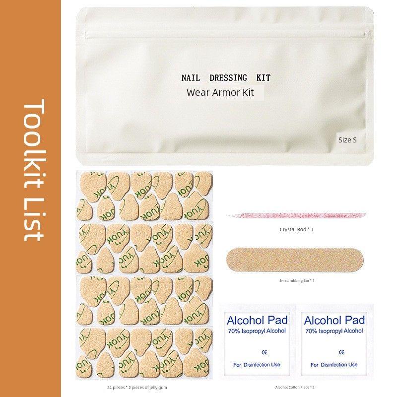 

Wear Nail Tool Kit Package Manicure Super Sticky Ultra-Thin Jelly Glue Nail Stickers Viscose Material Package 4-Piece Set 5 Pack-Wear Armor Kit S Code