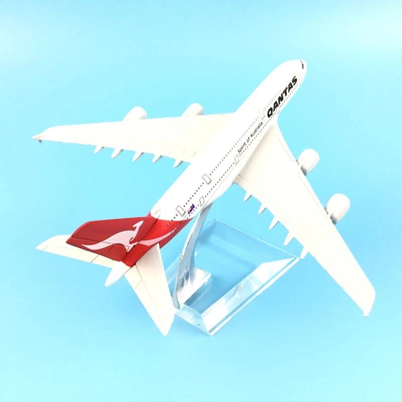 A380 Plane Airplane Model 16cm Qantas Airbus A380 Aircraft Diecast Metal Airplanes 1:400 Metal Home Decoration Ornaments Gift