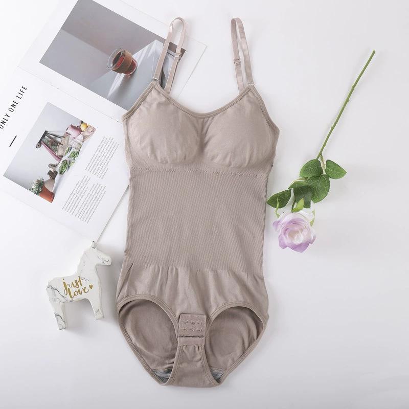 Seamless Bodysuit with Built-in Pads for Tummy Control and Butt Lift Triangle Cut-Out Thong Strapless Tank Top Underwear