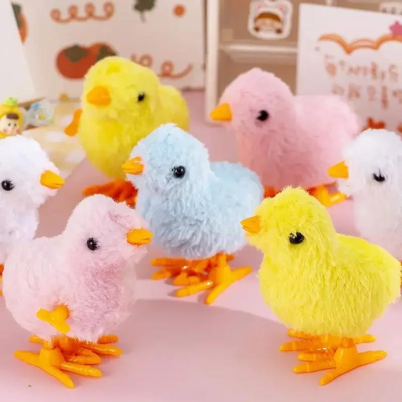 1pc Wind-up Jumping Chicken Duck Toy – Interactive Plush Simulation Toy For Babies & Toddlers, Perfect Birthday Gift