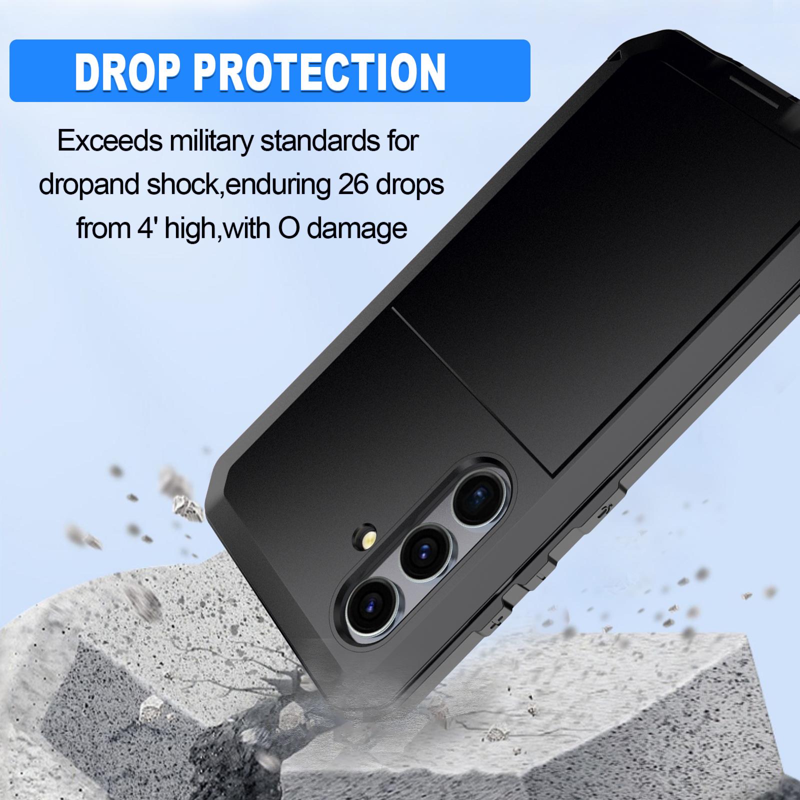 

For Samsung Galaxy S24 Case Full Protection Phone Cover with Tempered Glass Film Black