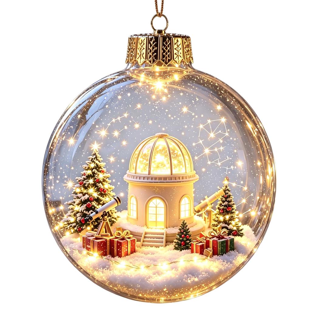 Transparent Glowing Christmas Ornament Ball Lighted Hanging Decoration for Holiday Tree