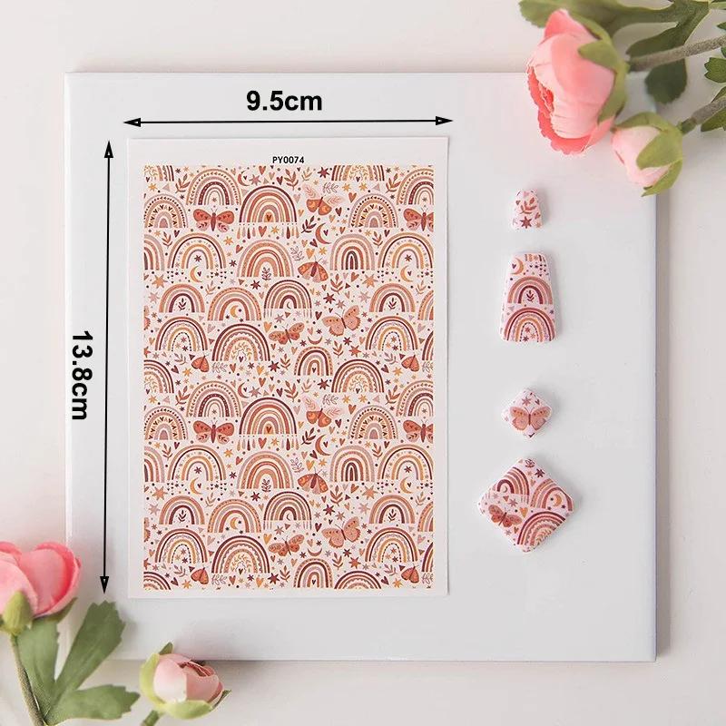 Estilo Boêmio Coração Arco-Íris Borboleta Argila Polímera Papel Especial para Transferência de Aquarela Ferramenta de Colorir Joias de Brinco de Cerâmica Macia