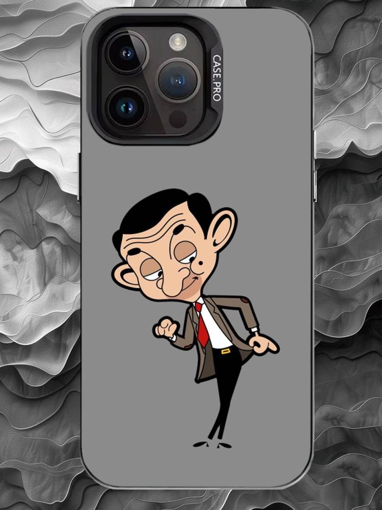 M-Mr. Bean Phone Case For iPhone 17 16 15 14 13 12 11 Pro Max Plus Silver Matte Black Cover