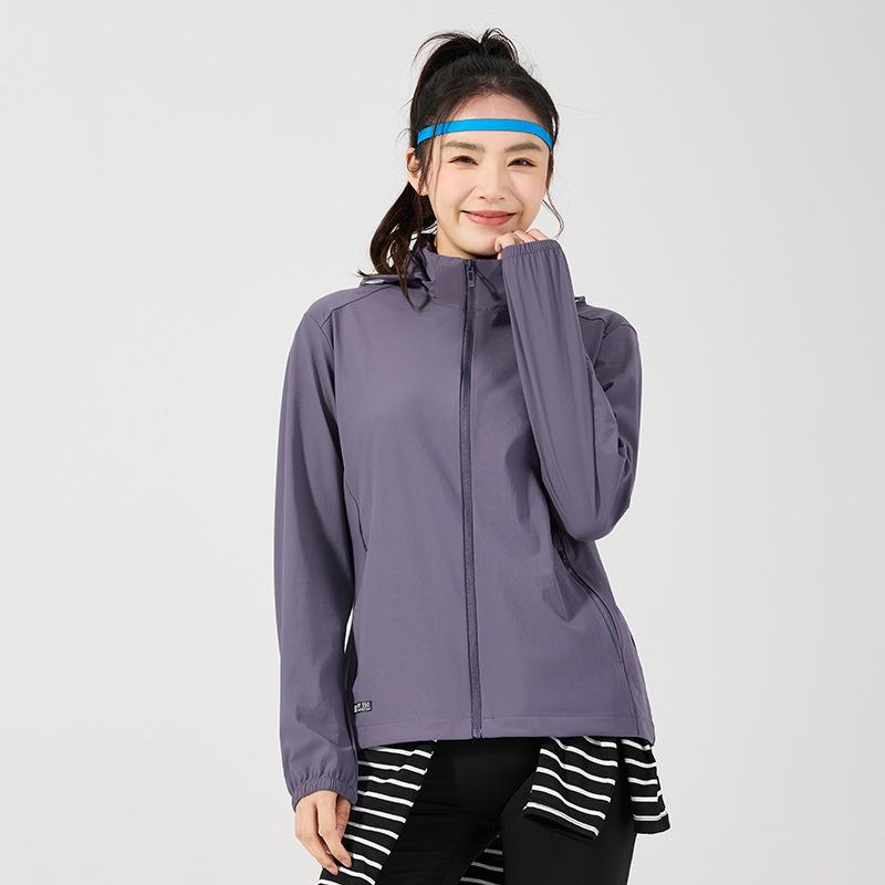 11188 New Color UPF10 + Cool and Breathable Summer Loose and Light Breathable Hooded Casual Sunscreen Clothing Solid Color