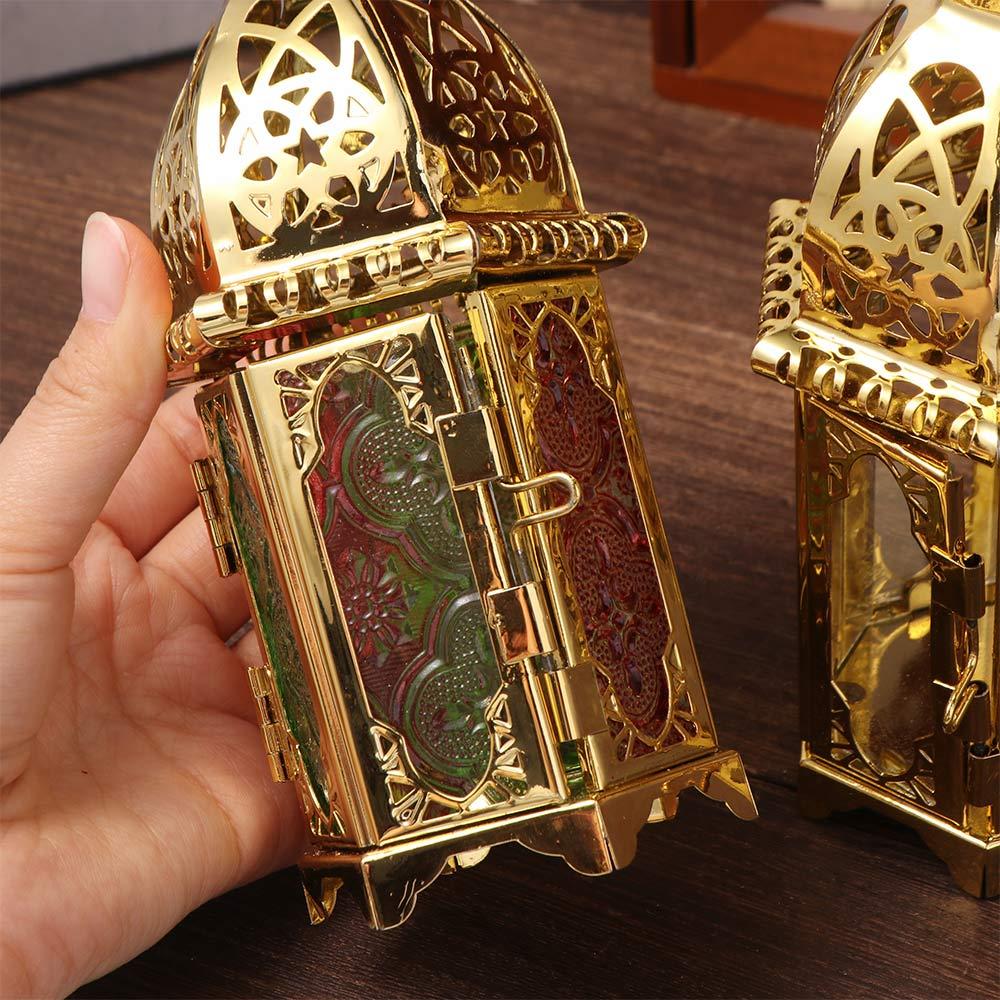 With Hanging Ring Glass Wind Lantern Colorful Lanterns Ornament Candle Holder  Dining Room