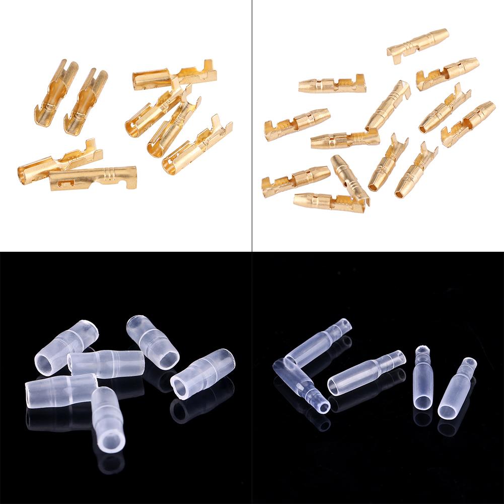 40pcs MF Brass Bullet 3.5mm Connector Terminal Male & Female GTC with Insulated Cover