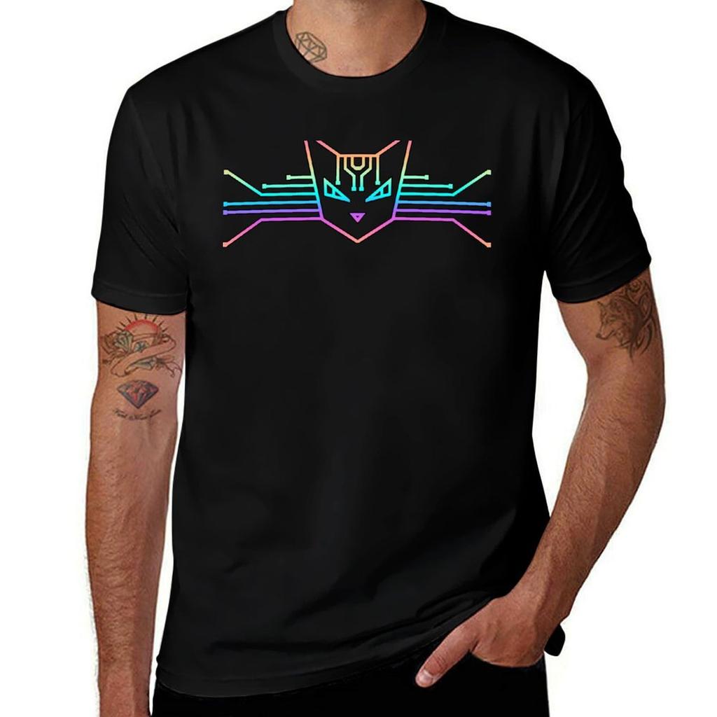 Cyber Cat Tshirt Work Utility Short Sleeve Shirt