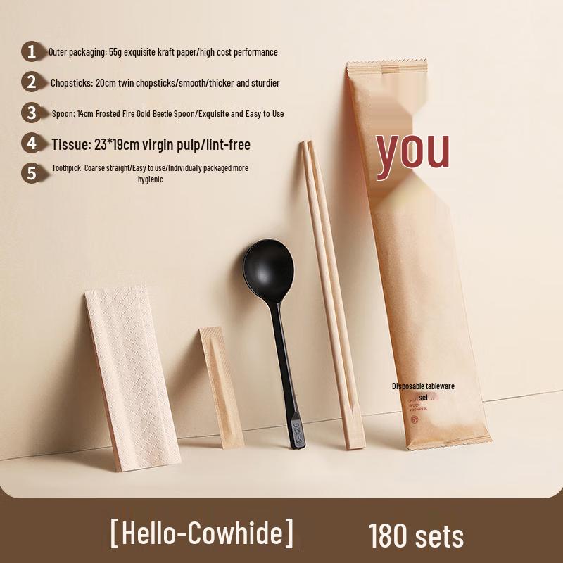 COFLYEE Disposable 4-in-1 Cutlery Sets 180 Count