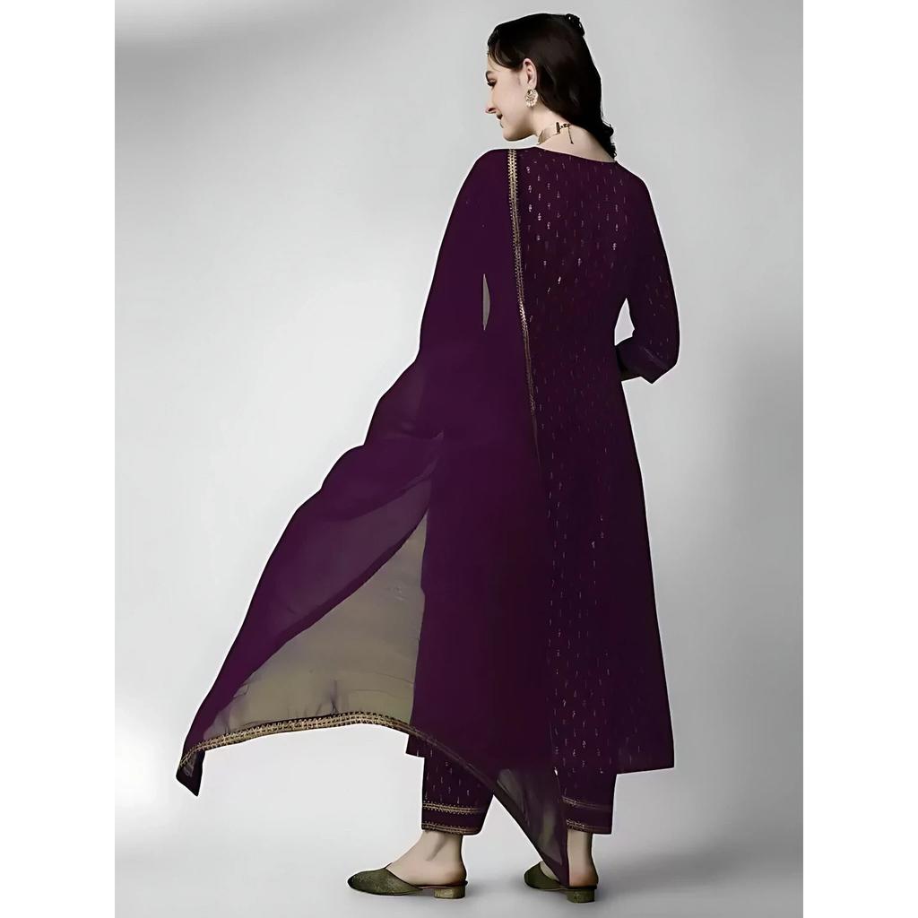 Indian Wedding Wear Anarkali Kurti Pant Dupatta Set Women's Top Tunic Kurta Set