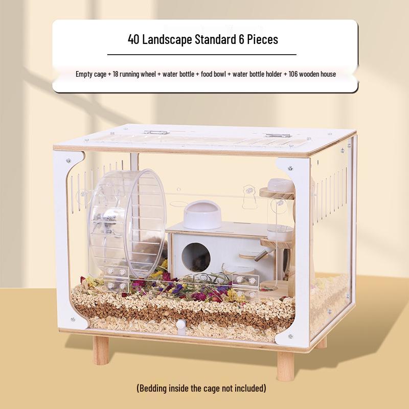 JiaKa Transparent Acrylic Hamster & Hedgehog Cage Villa, 60cm for Budgerigar Breeding