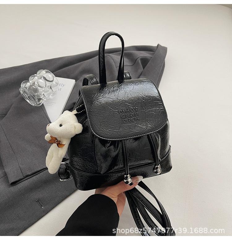 Women s bag texture casual backpack fashion Korean backpack 2025 women s bag new simple ins fresh student bag