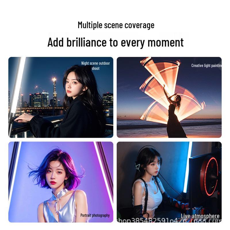 RGB Photography Handheld Fill Light Stick for Live Room, Outdoor Night Scenes, and Portraits