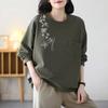 Sweatshirt för kvinnor Bomull Lös Oversized Förtjockad Bekväm Rund hals Casual Pullover Topp Sweatshirt