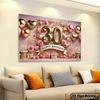 2D Flat Print 30th Birthday Photography Backdrop, Rose Gold Party Background